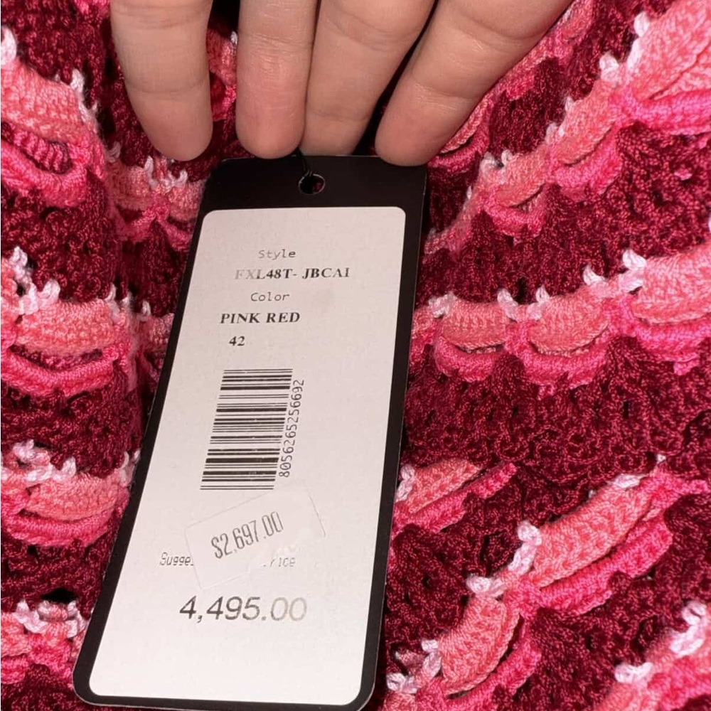 Dolce & Gabbana Pink Red Mini Skirt And Sweater Set